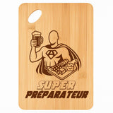 Planche bambou gravée personnalisée homme idée cadeau Fête des Pères apéro 30×20 prénom cuisine plateau fromage anniversaire noel papa papi 