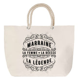 Sac Fête des Mères Mamie Famille Idée Cadeau anniversaire Noël Travail Boulot Métier Départ Retraite Collègue Femme cabas shopping plage