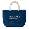 Sac de plage Bleu anse corde Véronique Définition Femme