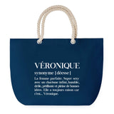 Sac de plage Bleu anse corde Véronique Définition Femme