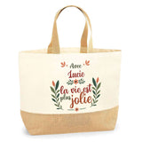 Sac Jute Fête des Mères Fêtes des Pères Mamie Papi Famille Idée Cadeau anniversaire Noël Travail Boulot Métier Départ Retraite Collègue Femme Homme