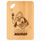 Planche bambou gravée personnalisée femme idée cadeau Fête des Mères apéro 30×20 prénom cuisine plateau fromage anniversaire noel maman mamie