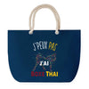 Sac de plage Bleu anse corde J'peux Pas Boxe Thai Muay-Thaï