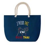 Sac de plage Bleu anse corde J'peux Pas Boxe Thai Muay-Thaï