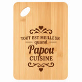 Planche bambou gravée personnalisée homme idée cadeau Fête des Pères apéro 30×20 prénom cuisine plateau fromage anniversaire noel papa papi 