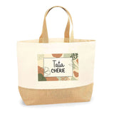 Sac Jute Fête des Mères Fêtes des Pères Mamie Papi Famille Idée Cadeau anniversaire Noël Travail Boulot Métier Départ Retraite Collègue Femme Homme