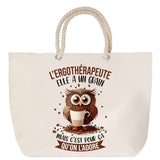 Sac Fête des Mères Mamie Famille Idée Cadeau anniversaire Noël Travail Boulot Métier Départ Retraite Collègue Femme cabas shopping plage