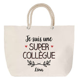 Sac Fête des Mères Mamie Famille Idée Cadeau anniversaire Noël Travail Boulot Métier Départ Retraite Collègue Femme cabas shopping plage