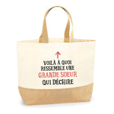 Sac Jute Fête des Mères Fêtes des Pères Mamie Papi Famille Idée Cadeau anniversaire Noël Travail Boulot Métier Départ Retraite Collègue Femme Homme