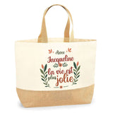 Sac Jute Fête des Mères Fêtes des Pères Mamie Papi Famille Idée Cadeau anniversaire Noël Travail Boulot Métier Départ Retraite Collègue Femme Homme