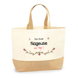 Sac Jute Fête des Mères Fêtes des Pères Mamie Papi Famille Idée Cadeau anniversaire Noël Travail Boulot Métier Départ Retraite Collègue Femme Homme