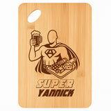 Planche bambou gravée personnalisée homme idée cadeau Fête des Pères apéro 30×20 prénom cuisine plateau fromage anniversaire noel papa papi 