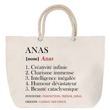 Sac Fête des Mères Mamie Famille Idée Cadeau anniversaire Noël Travail Boulot Métier Départ Retraite Collègue Femme cabas shopping plage
