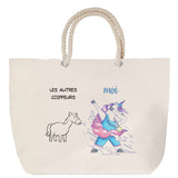 Sac Fête des Mères Mamie Famille Idée Cadeau anniversaire Noël Travail Boulot Métier Départ Retraite Collègue Femme cabas shopping plage