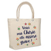 Sac Fête des Mères Mamie Famille Idée Cadeau anniversaire Noël Travail Boulot Métier Départ Retraite Collègue Femme cabas shopping plage