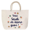 Sac Fête des Mères Mamie Famille Idée Cadeau anniversaire Noël Travail Boulot Métier Départ Retraite Collègue Femme cabas shopping plage