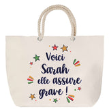 Sac Fête des Mères Mamie Famille Idée Cadeau anniversaire Noël Travail Boulot Métier Départ Retraite Collègue Femme cabas shopping plage