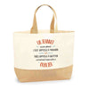 Sac Jute Fête des Mères Fêtes des Pères Mamie Papi Famille Idée Cadeau anniversaire Noël Travail Boulot Métier Départ Retraite Collègue Femme Homme