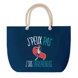 Sac de plage Bleu anse corde J'peux Pas Entrepreneuse