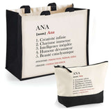 Cabas femme sac plage ou shopping tote bag pochette trousse Idée cadeau original pour anniversaire Noël travail départ retraite collègue famille fete des mères maman mamie