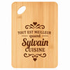 Planche bambou gravée personnalisée homme idée cadeau Fête des Pères apéro 30×20 prénom cuisine plateau fromage anniversaire noel papa papi 