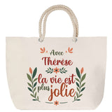 Sac Fête des Mères Mamie Famille Idée Cadeau anniversaire Noël Travail Boulot Métier Départ Retraite Collègue Femme cabas shopping plage