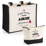 Cabas femme sac plage ou shopping tote bag pochette trousse Idée cadeau original pour anniversaire Noël travail départ retraite collègue famille fete des mères maman mamie