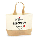 Sac Jute Fête des Mères Fêtes des Pères Mamie Papi Famille Idée Cadeau anniversaire Noël Travail Boulot Métier Départ Retraite Collègue Femme Homme