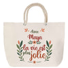 Sac Fête des Mères Mamie Famille Idée Cadeau anniversaire Noël Travail Boulot Métier Départ Retraite Collègue Femme cabas shopping plage