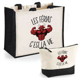 Cabas homme ou femme sac plage ou shopping tote bag pochette trousse Idée cadeau original pour anniversaire Noël travail départ retraite collègue famille fete des mères fetes des pères papa maman mamie papi