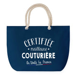 Sac de plage Bleu anse corde Certifiée meilleure Couturière