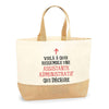 Sac Jute Fête des Mères Fêtes des Pères Mamie Papi Famille Idée Cadeau anniversaire Noël Travail Boulot Métier Départ Retraite Collègue Femme Homme