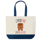 Sac de shopping bleu J'peux pas Mal De Dos
