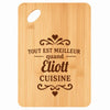 Planche bambou gravée personnalisée homme idée cadeau Fête des Pères apéro 30×20 prénom cuisine plateau fromage anniversaire noel papa papi 