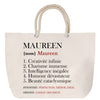 Sac Fête des Mères Mamie Famille Idée Cadeau anniversaire Noël Travail Boulot Métier Départ Retraite Collègue Femme cabas shopping plage
