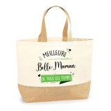 Sac Jute Fête des Mères Fêtes des Pères Mamie Papi Famille Idée Cadeau anniversaire Noël Travail Boulot Métier Départ Retraite Collègue Femme Homme