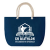 Sac de plage Bleu anse corde Biathlon Légende Humour Geek