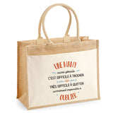 Sac Fête des Mères Mamie MAman Soeur Femme Famille Idée Cadeau anniversaire Noël Travail Boulot Métier Départ Retraite Collègue Femme cabas shopping plage