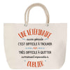 Sac Fête des Mères Mamie Famille Idée Cadeau anniversaire Noël Travail Boulot Métier Départ Retraite Collègue Femme cabas shopping plage