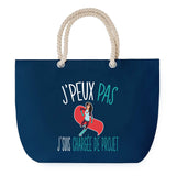 Sac de plage Bleu anse corde J'peux Pas Chargée de Projet