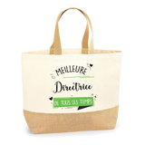 Sac Jute Fête des Mères Fêtes des Pères Mamie Papi Famille Idée Cadeau anniversaire Noël Travail Boulot Métier Départ Retraite Collègue Femme Homme