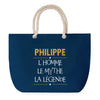 Sac de plage Bleu anse corde Philippe Mythe Légende -jaune