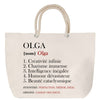 Sac Fête des Mères Mamie Famille Idée Cadeau anniversaire Noël Travail Boulot Métier Départ Retraite Collègue Femme cabas shopping plage