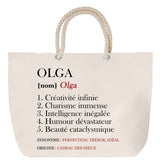 Sac Fête des Mères Mamie Famille Idée Cadeau anniversaire Noël Travail Boulot Métier Départ Retraite Collègue Femme cabas shopping plage