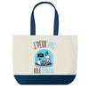Sac de shopping bleu J'peux pas Télétravail