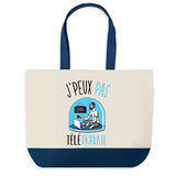 Sac de shopping bleu J'peux pas Télétravail