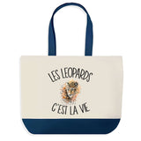 Sac de shopping bleu Leopard c'est la Vie
