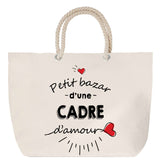 Sac Fête des Mères Mamie Famille Idée Cadeau anniversaire Noël Travail Boulot Métier Départ Retraite Collègue Femme cabas shopping plage