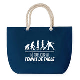 Sac de plage Bleu anse corde Né pour Tennis de Table