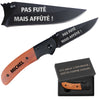 cadeau homme personnalisé idée papa fête des pères noël mari saint valentin élégant pratique gravé inox bois acier durable pliant de poche utile aventurier randonneur bricoleur chic original compagnon plein air robuste cadeau unique
